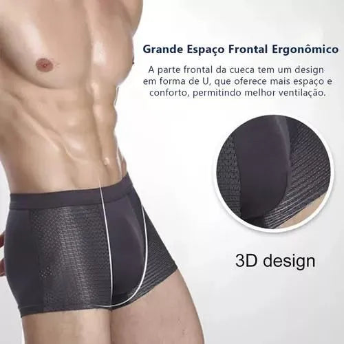 Cueca Box Respirável - Compre 4 Leve 8 + Brinde Surpresa (Leve Mais e Pague Menos)