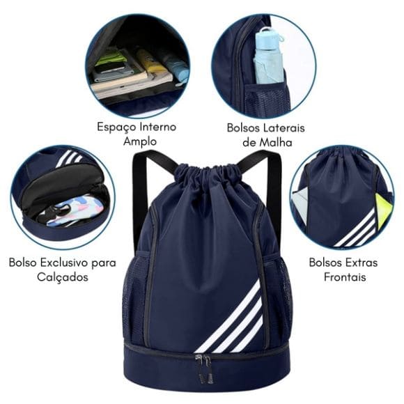 Mochila Esportiva Impermeável, Academia e Esporte - Bag Flex