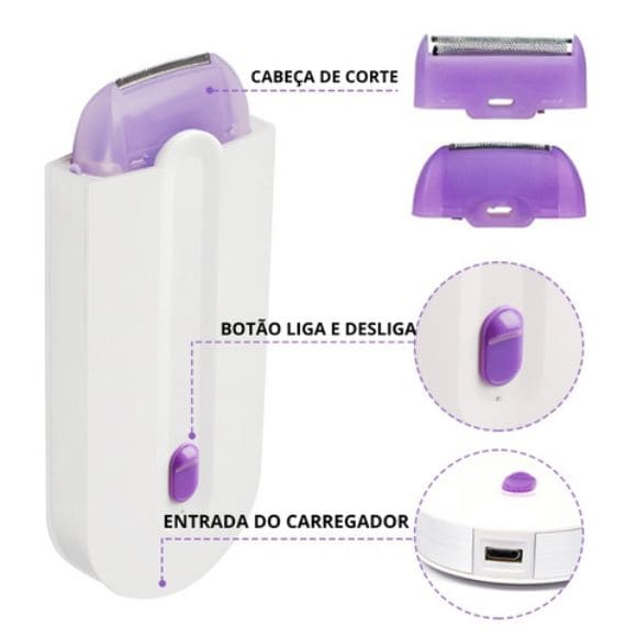 Depilador Elétrico com Led - DEPLED - Kit Depilação + Brinde