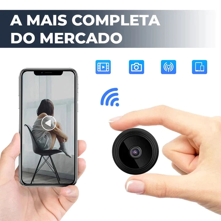 Mini Câmera espiã A9 HD Com Visão Noturna Wifi Sem Fio Oculta Com áudio