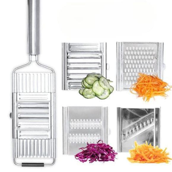 Ralador de Legumes e Verduras - Fatinox - 4 Cortadores, Lâminas Afiadas, Multiuso e Inox